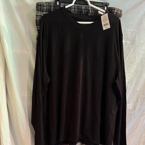 Mens Jammies for your Families Cuddl Duds black and gray Cabin Fleece PJ set XXL - Picture 1 of 6